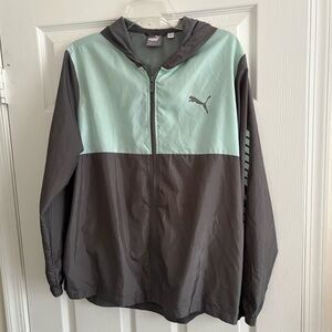 Puma Mint and Charcoal Windbreaker